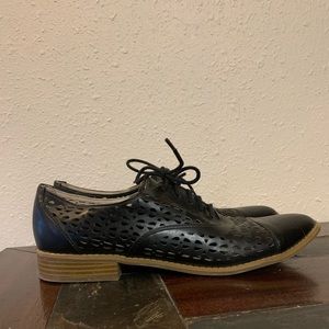 Black textured shoes